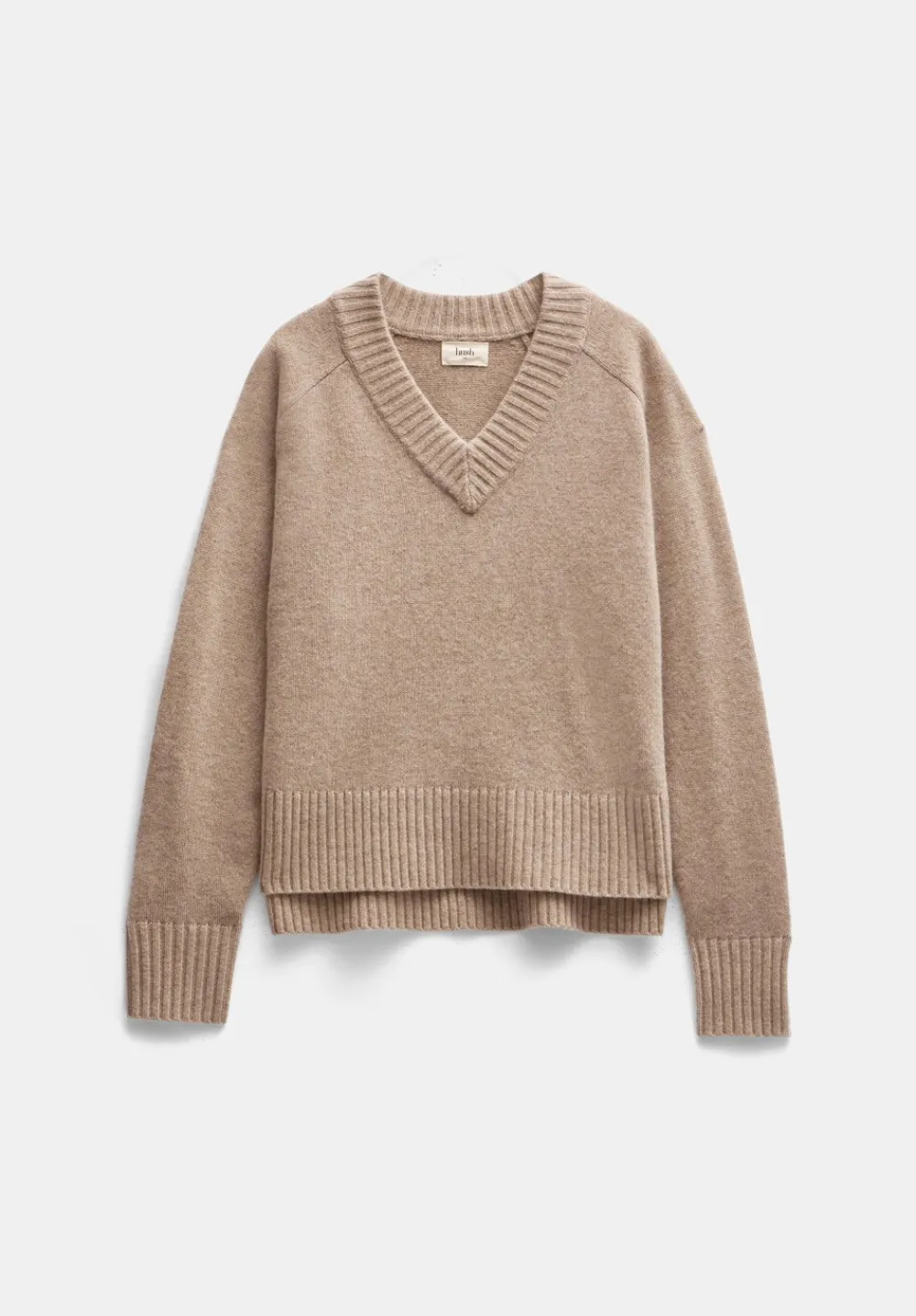 hush Jumpers & Cardigans|Erica Merino Wool V Neck Jumper Light Beige