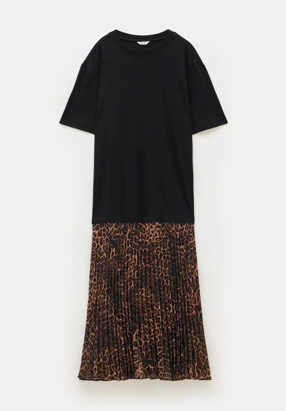 hush Jeans|Dresses|Esme Short Sleeve Pleated Midi Dress Brown Leopard Print