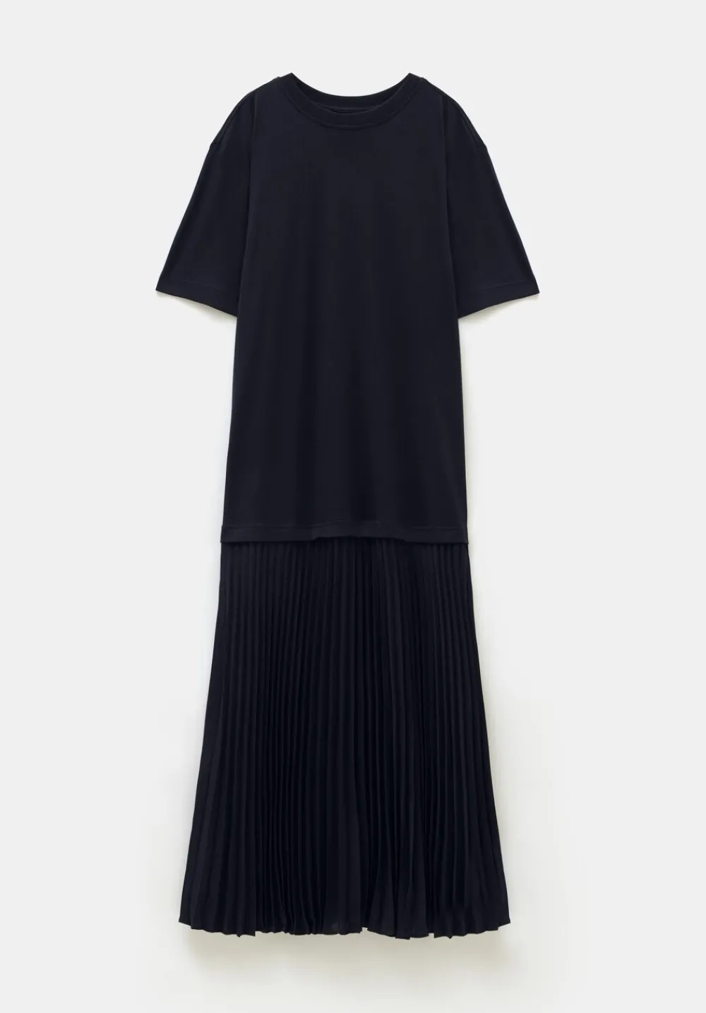 hush Jeans|Dresses|Esme Short Sleeve Pleated Midi Dress Navy