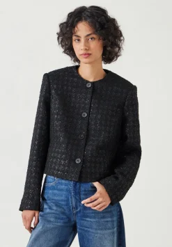 hush Jackets & Coats|Ester Sequin Boucle Jacket Black