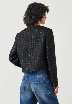 hush Jackets & Coats|Ester Sequin Boucle Jacket Black