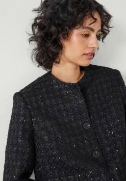 hush Jackets & Coats|Ester Sequin Boucle Jacket Black
