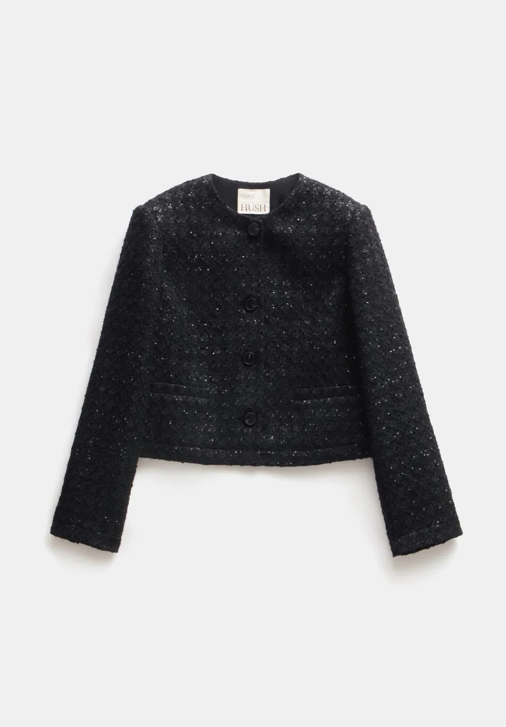 hush Jackets & Coats|Ester Sequin Boucle Jacket Black