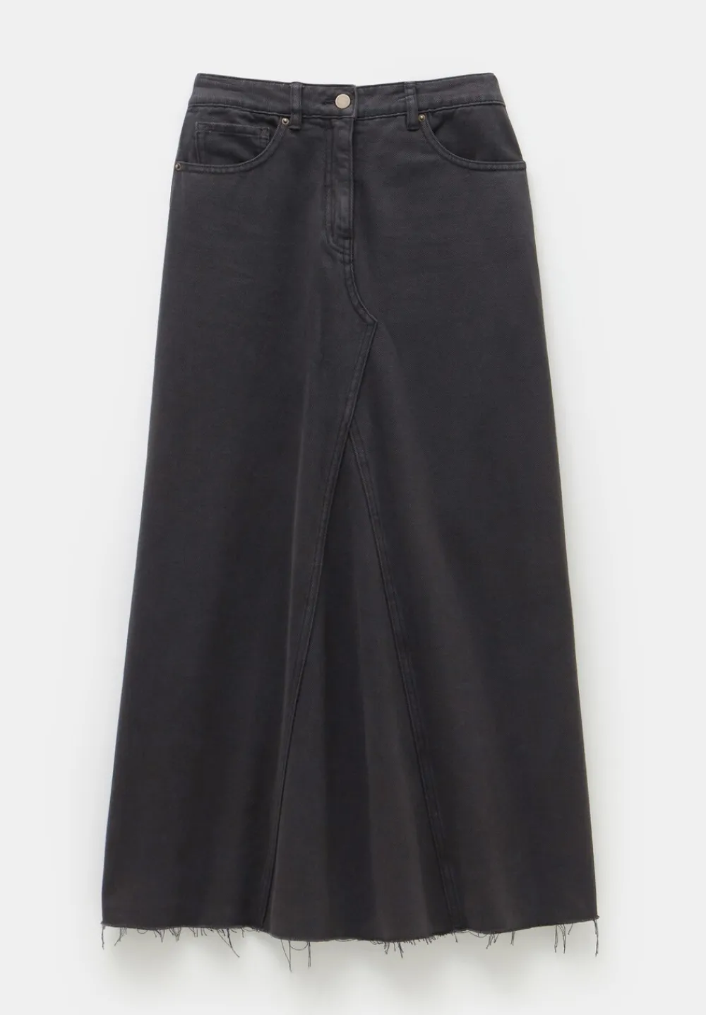 hush Skirts|Eva Denim Maxi Skirt Dark Grey