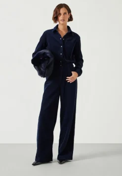 hush Jumpsuits|Evelyn Cord Jumpsuit Navy
