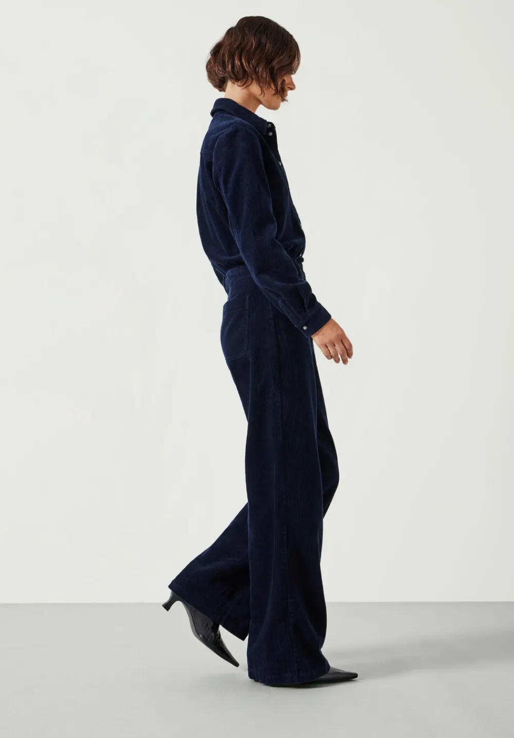 hush Jumpsuits|Evelyn Cord Jumpsuit Navy
