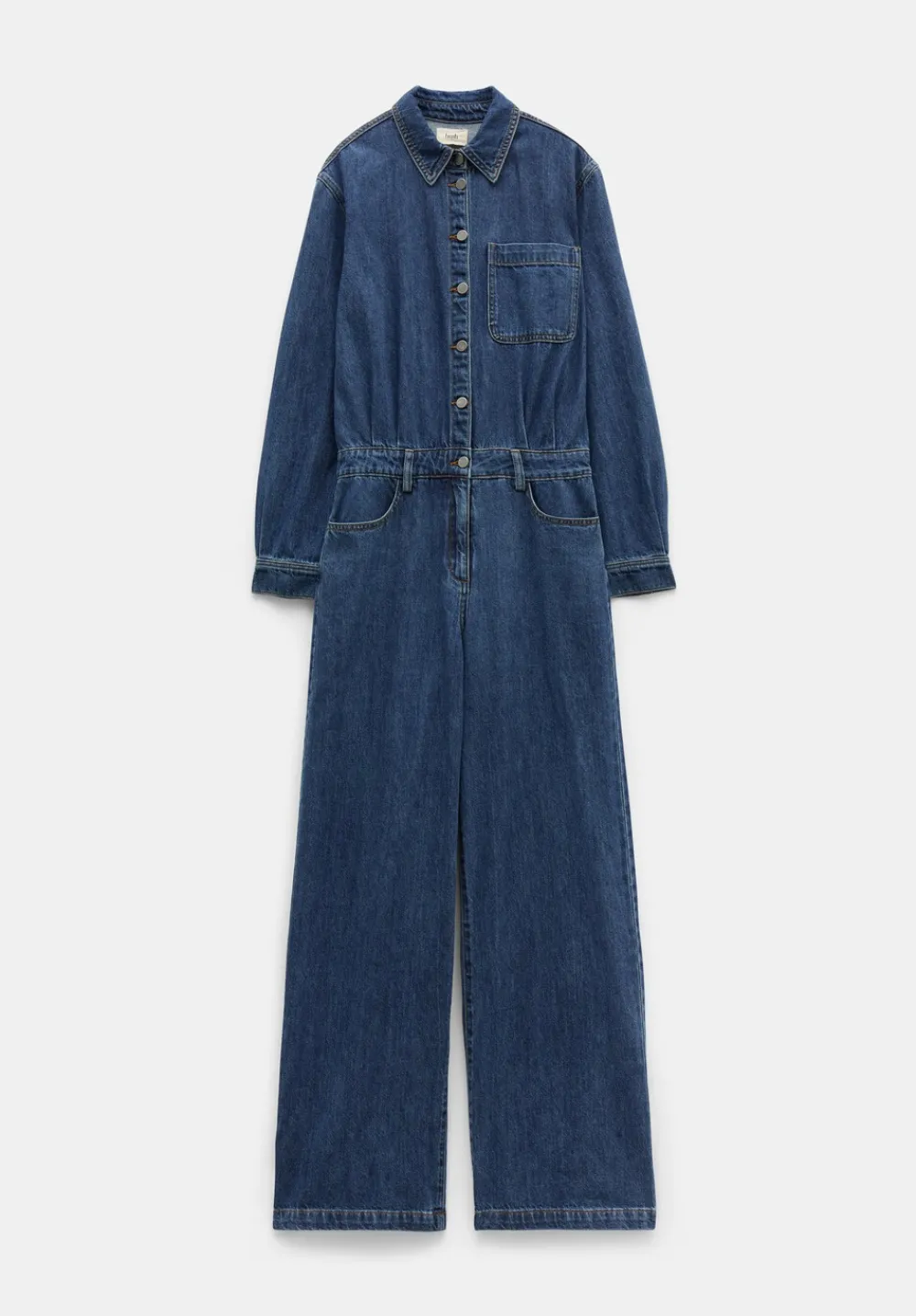 hush Jumpsuits|Evelyn Denim Jumpsuit Mid Authentic Wash