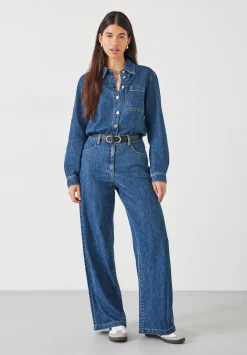 hush Jumpsuits|Evelyn Denim Jumpsuit Mid Authentic Wash