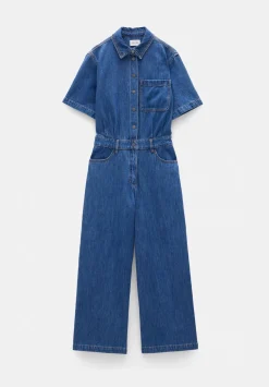 hush Jumpsuits|Dresses|Evelyn Short Sleeve Denim Jumpsuit Mid Blue Authentic