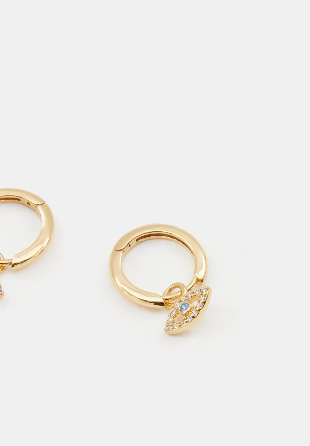 hush Jewellery|Evil Eye Hoop Earrings Gold/Blue