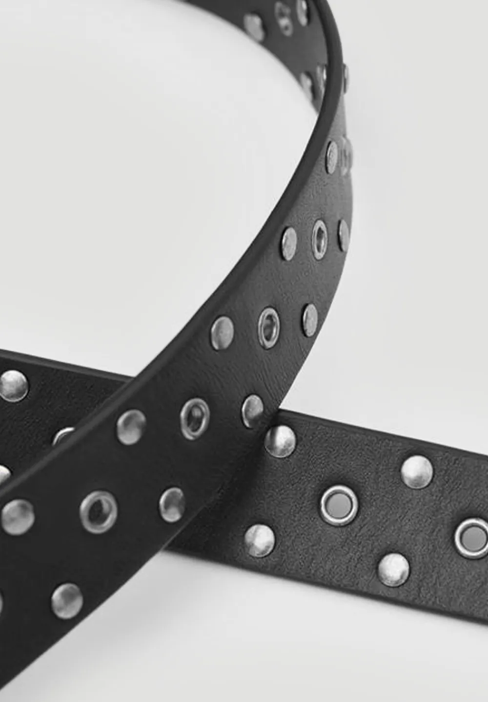 hush Belts|Eyelet Leather Belt Black