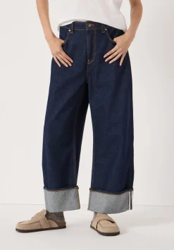 hush Jeans|Faith Turn Up Barrel Leg Jeans Rinse wash