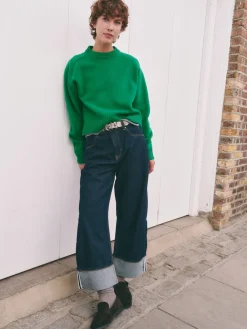 hush Jeans|Faith Turn Up Barrel Leg Jeans Rinse wash