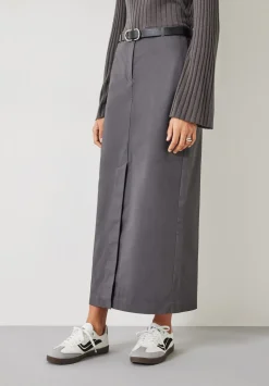 hush Skirts|Farrah Column Maxi Skirt Grey