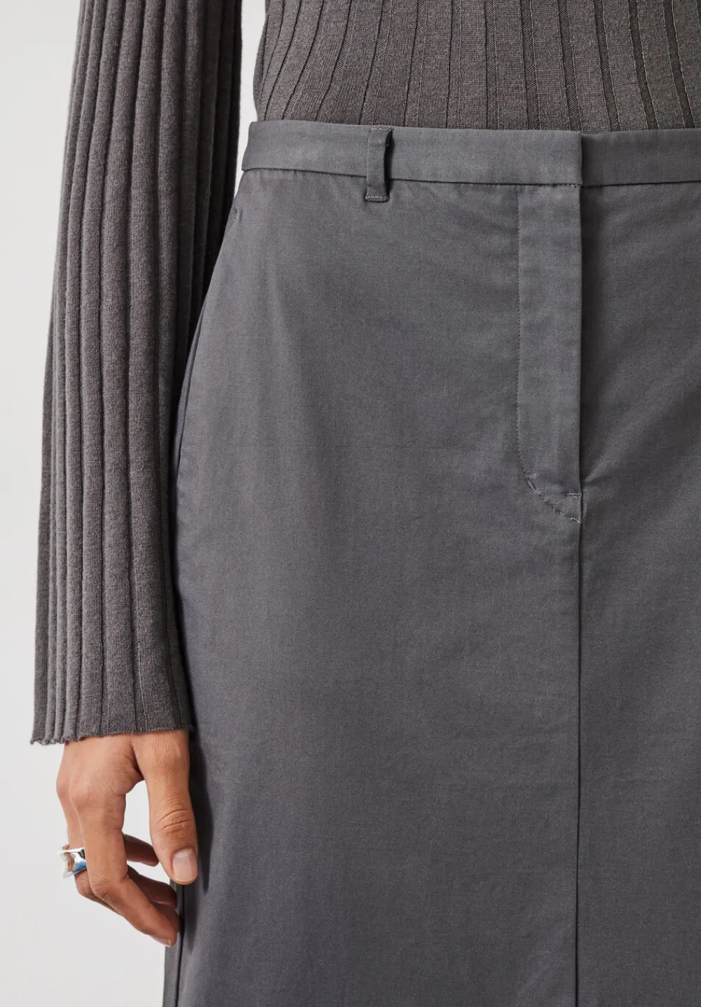hush Skirts|Farrah Column Maxi Skirt Grey