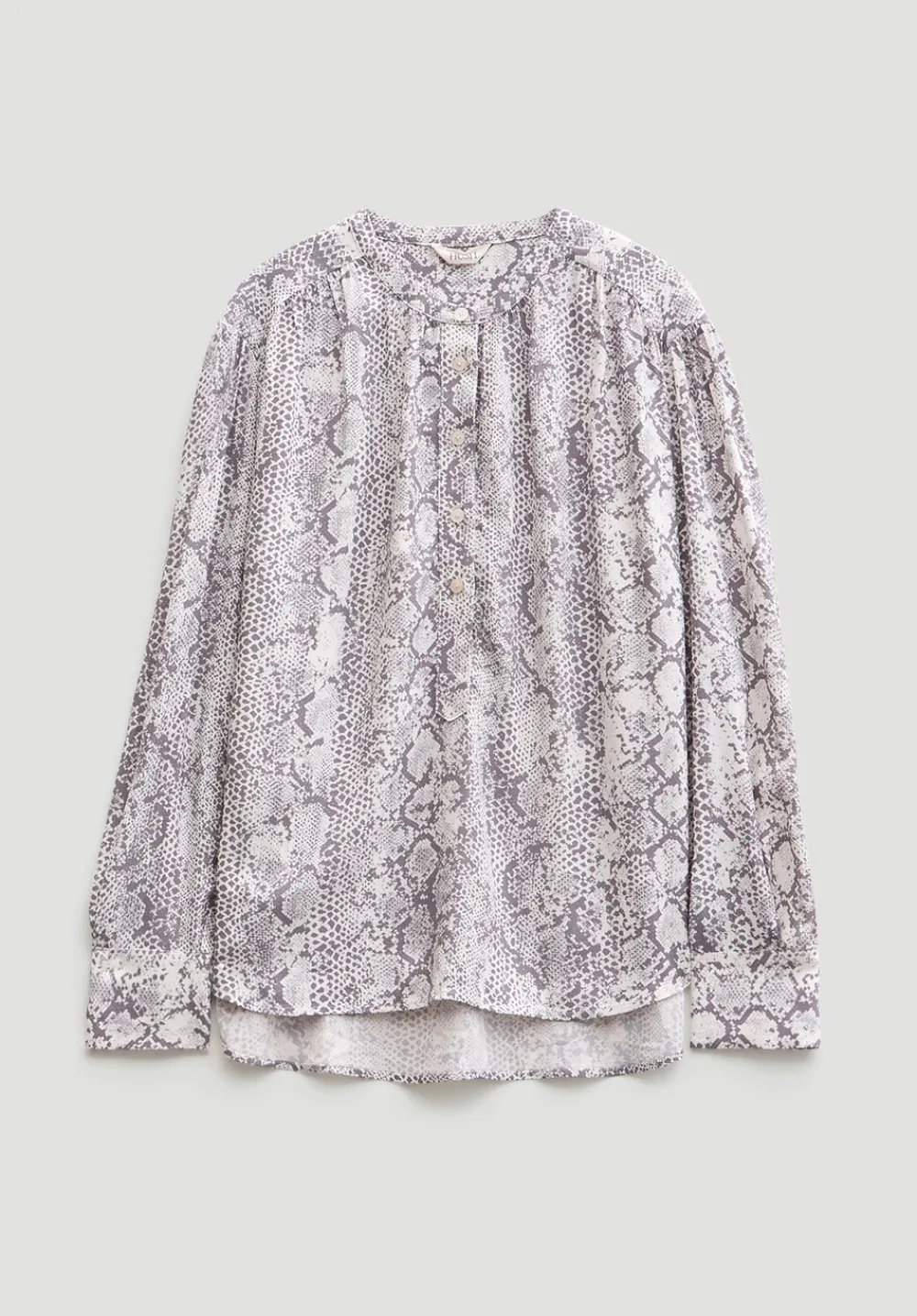 hush Shirts & Blouses|Fernanda Snake Printed Blouse Natural Snake Grey