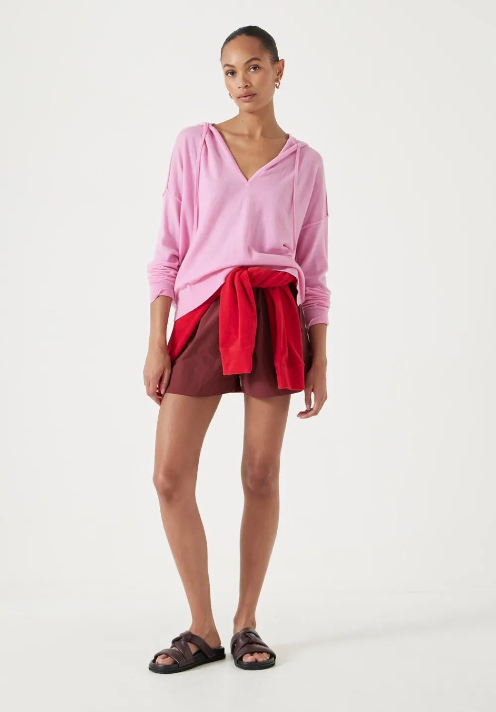 hush Sweatshirts & Hoodies|Jumpers & Cardigans|Fine Knit Hoodie Super Pink