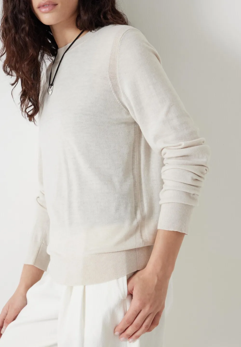 hush Jumpers & Cardigans|Fine Knit Wool Blend Jumper OATMEAL MARL