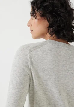 hush Jumpers & Cardigans|Fine Knit Wool Blend Jumper Light Grey Marl