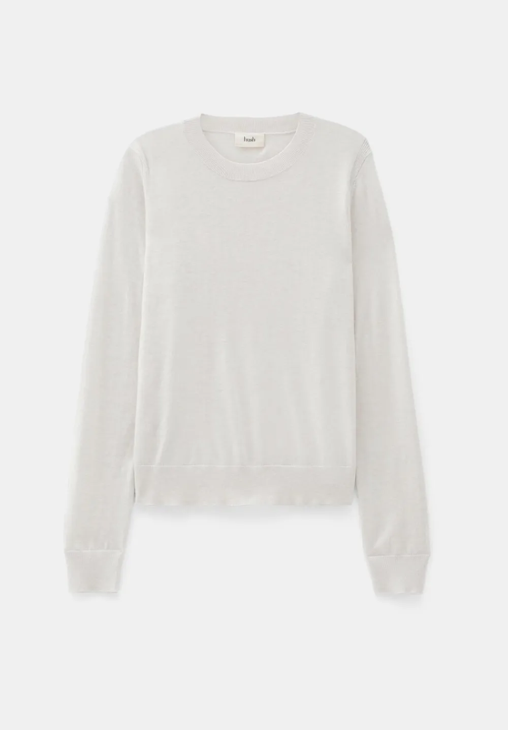 hush Jumpers & Cardigans|Fine Knit Wool Blend Jumper Light Grey Marl