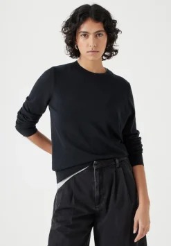 hush Jumpers & Cardigans|Fine Knit Wool Blend Jumper Black