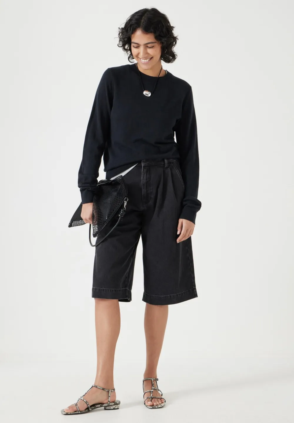 hush Jumpers & Cardigans|Fine Knit Wool Blend Jumper Black