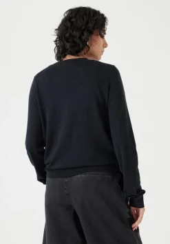 hush Jumpers & Cardigans|Fine Knit Wool Blend Jumper Black