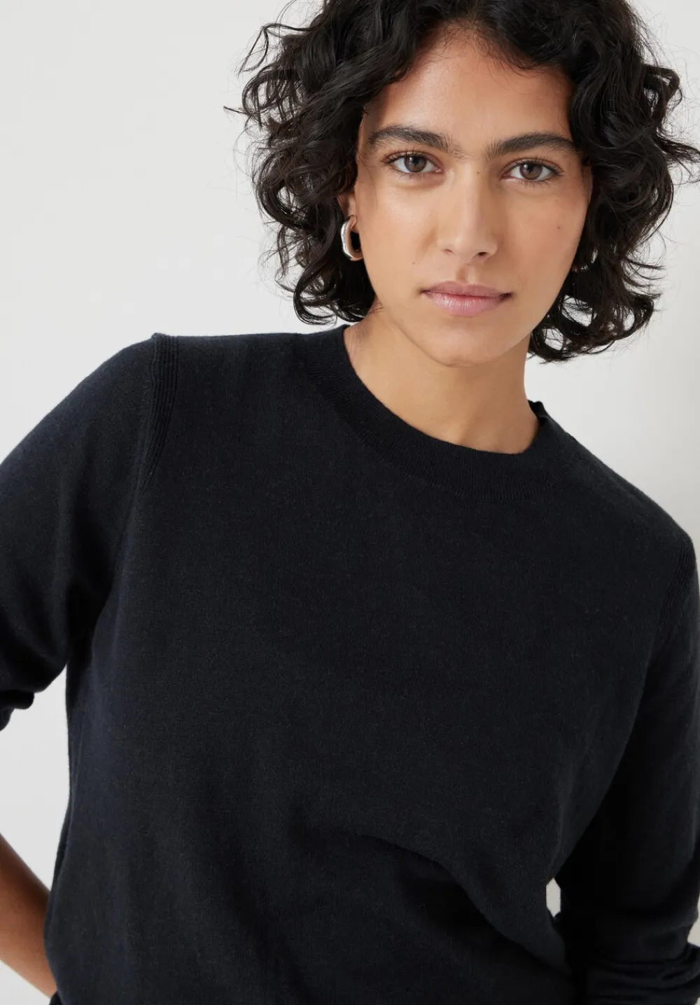 hush Jumpers & Cardigans|Fine Knit Wool Blend Jumper Black