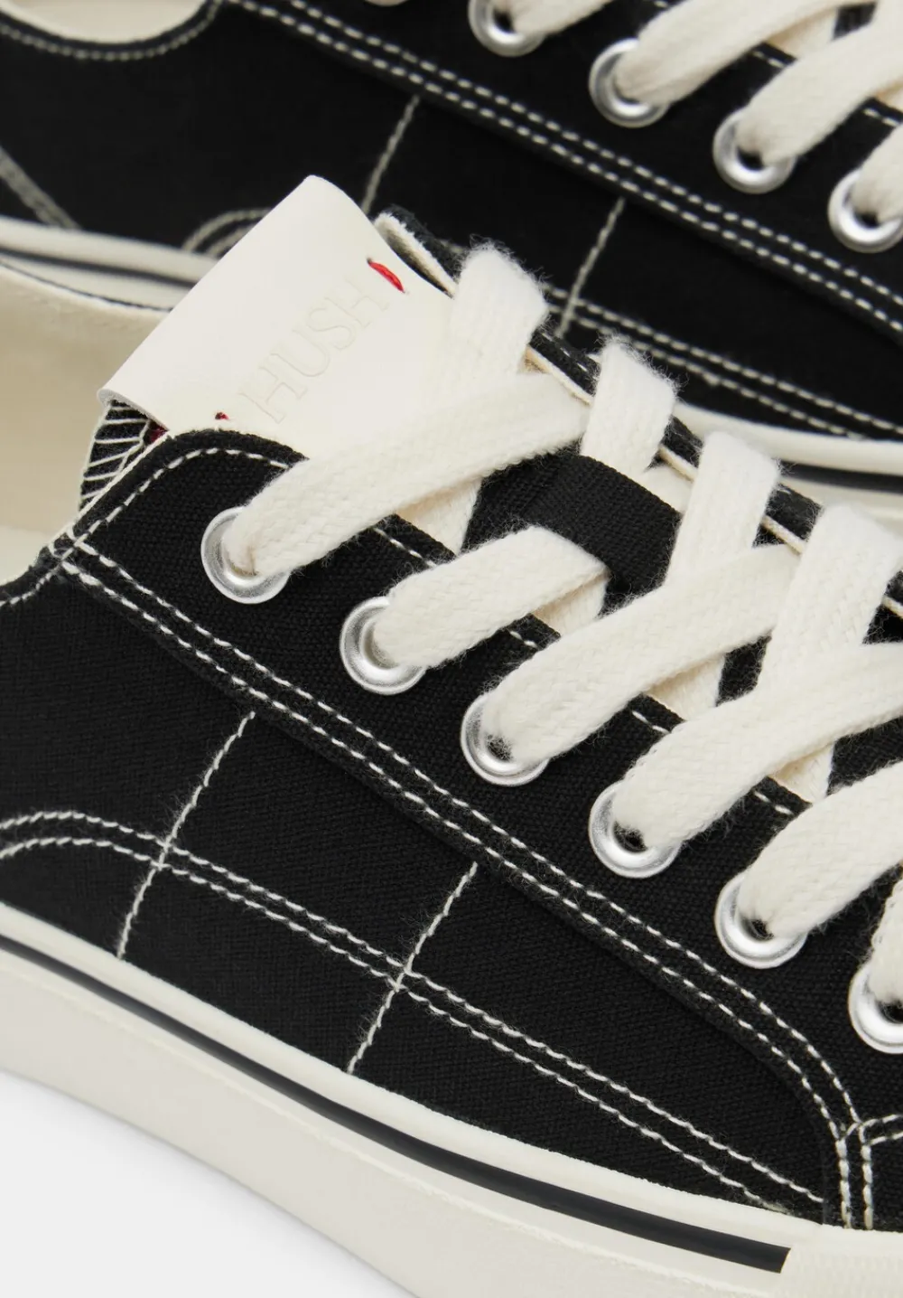 hush Trainers|Finley Canvas Trainers Washed Black