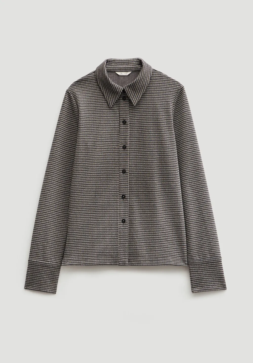hush Tops & T-Shirts|Fitted Check Jersey Shirt Brown Check