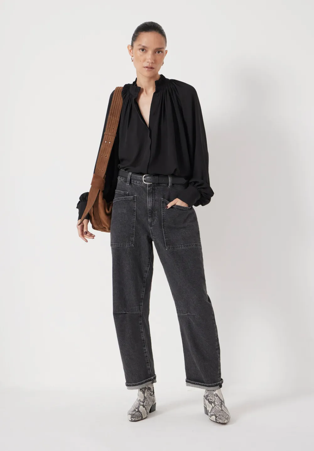 hush Shirts & Blouses|Fleur Floaty Chiffon Blouse Black