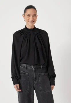 hush Shirts & Blouses|Fleur Floaty Chiffon Blouse Black