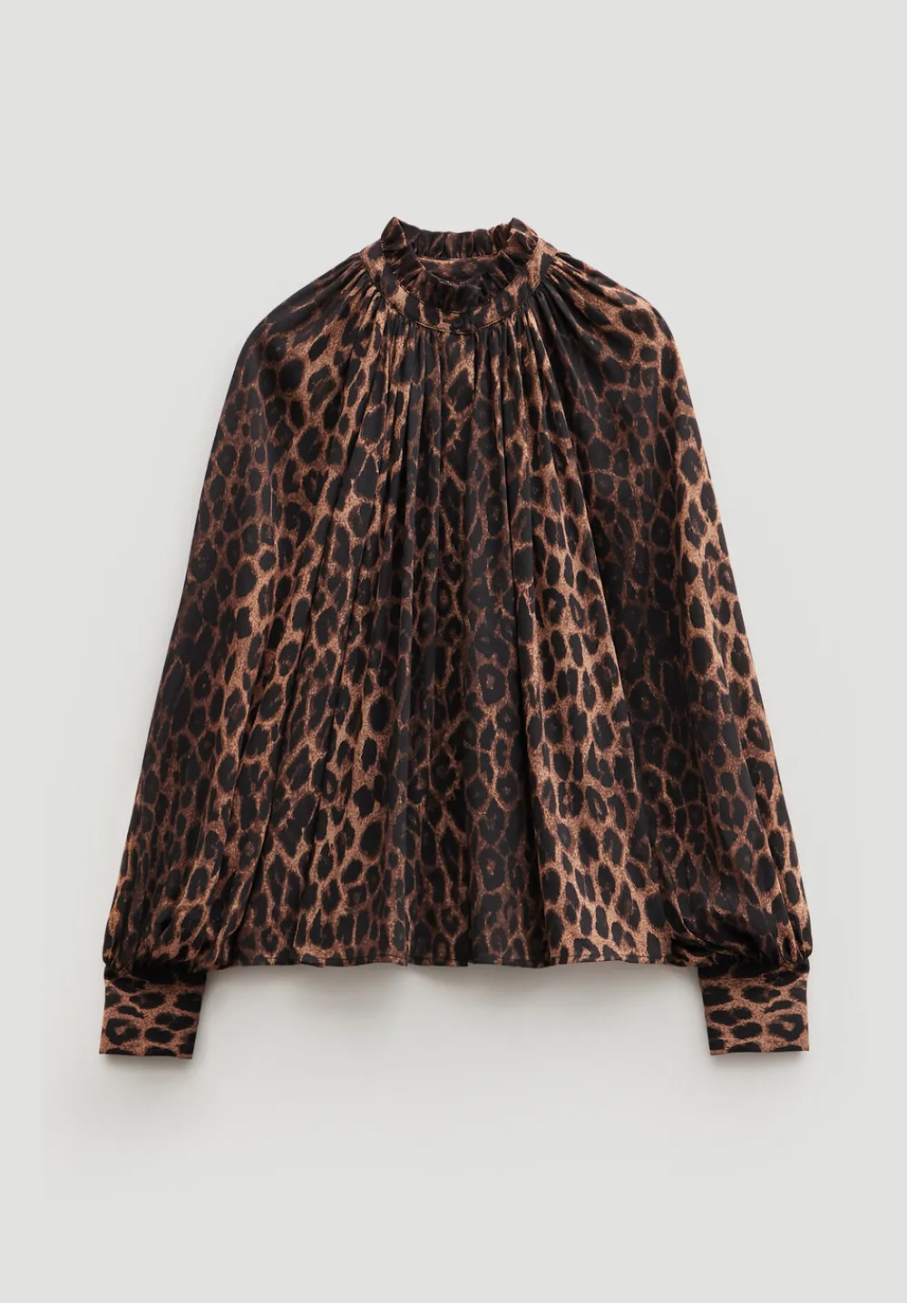 hush Shirts & Blouses|Fleur Floaty Chiffon Blouse Natural Leopard Brown