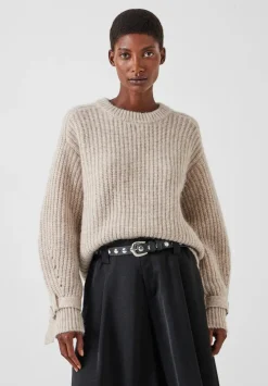 hush Jumpers & Cardigans|Francis Tie and Buckle Detail Jumper Light Beige