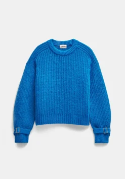 hush Jumpers & Cardigans|Francis Tie and Buckle Detail Jumper Bright Blue
