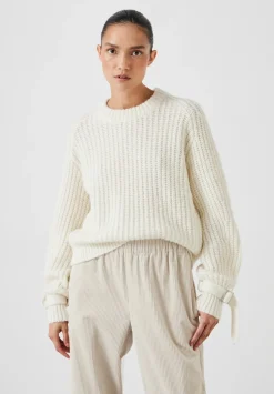hush Jumpers & Cardigans|Francis Tie and Buckle Detail Jumper Off White
