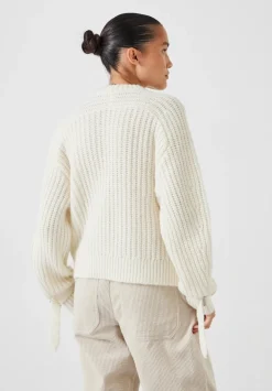 hush Jumpers & Cardigans|Francis Tie and Buckle Detail Jumper Off White
