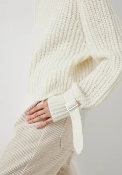 hush Jumpers & Cardigans|Francis Tie and Buckle Detail Jumper Off White