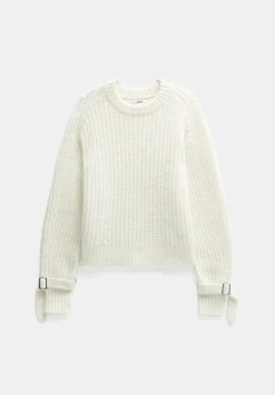 hush Jumpers & Cardigans|Francis Tie and Buckle Detail Jumper Off White