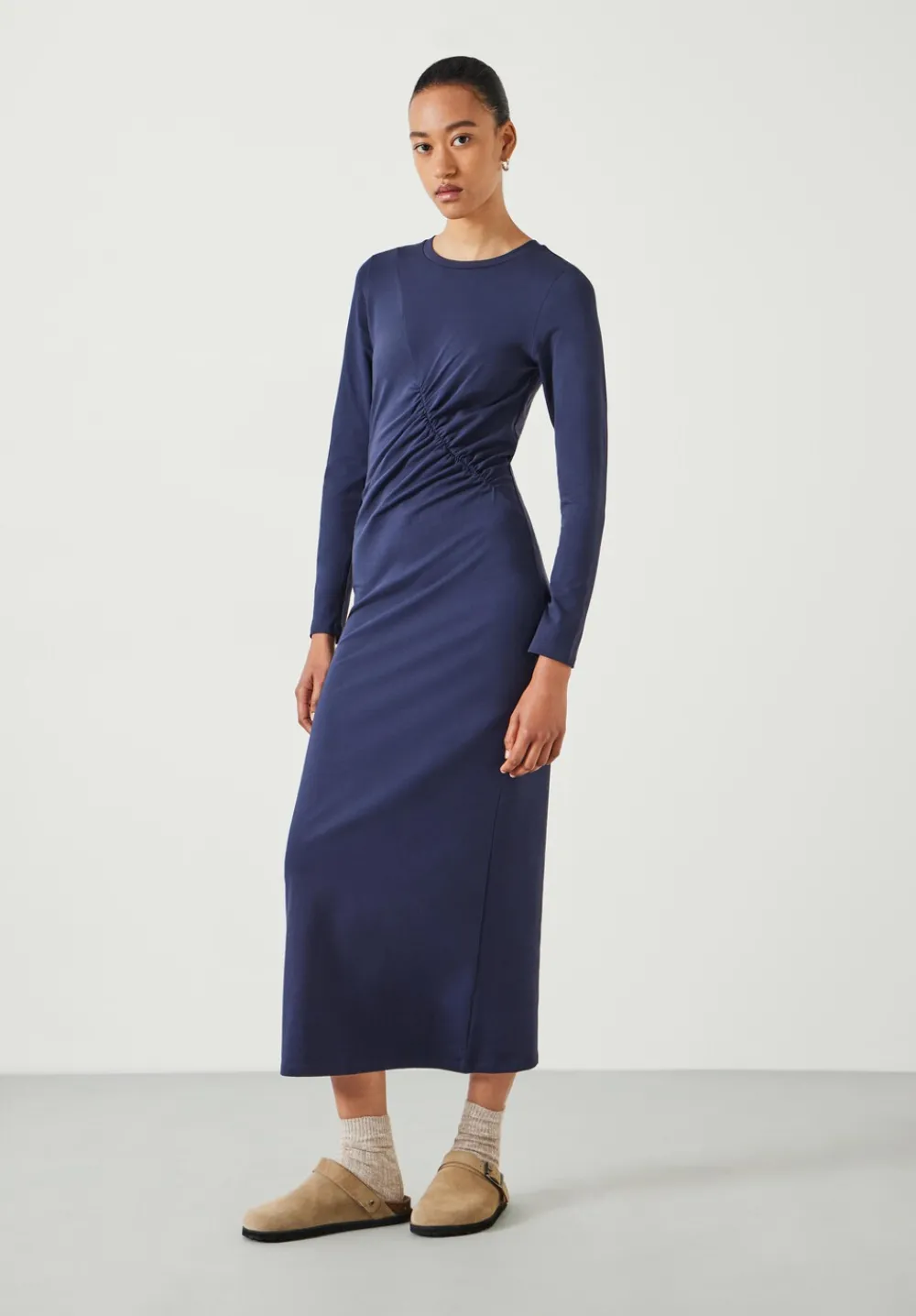 hush Dresses|Frankie Gather Maxi Dress Navy