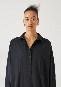 hush Dresses|Freddie Maxi Shirt Dress Black