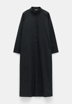 hush Dresses|Freddie Maxi Shirt Dress Black
