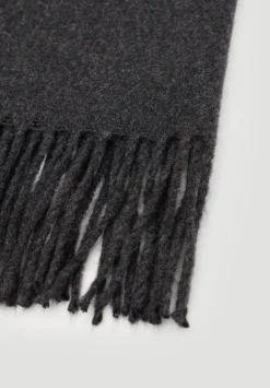 hush Scarves|Fringe Detail Scarf Charcoal Grey