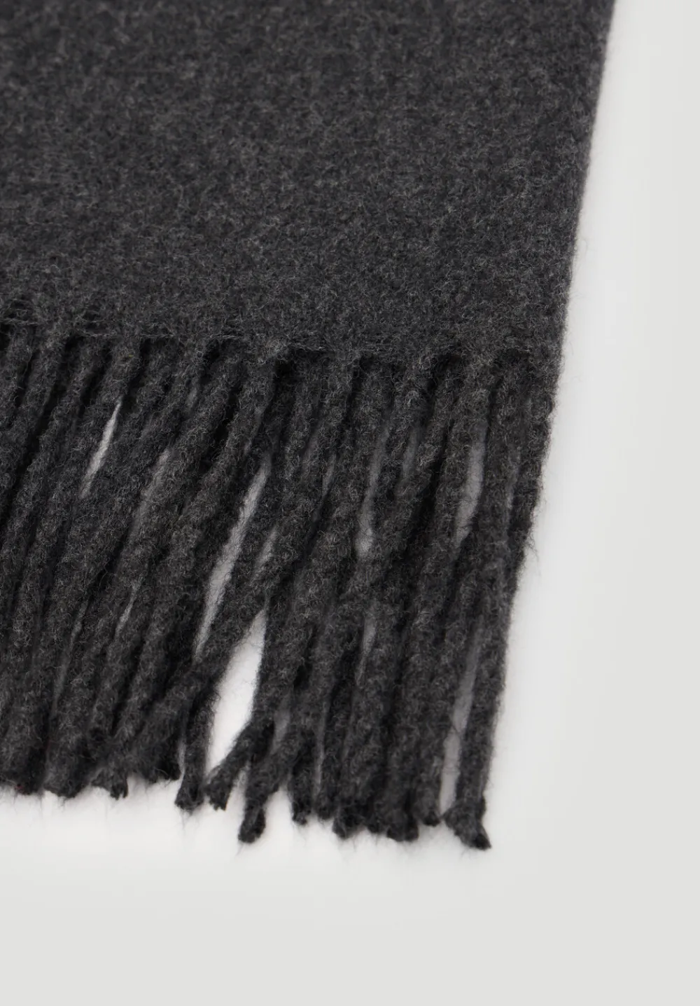 hush Scarves|Fringe Detail Scarf Charcoal Grey