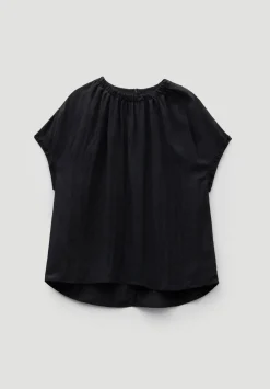 hush Tops & T-Shirts|Shirts & Blouses|Gathered Crew Neck Detail Top Black