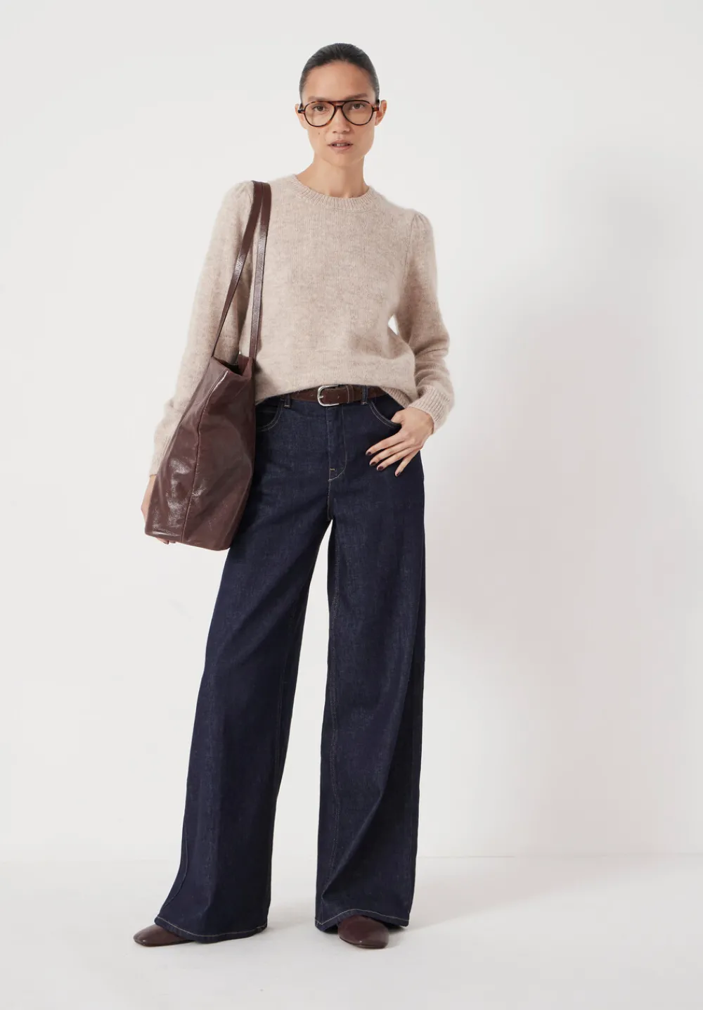 hush Jumpers & Cardigans|Gathered Shoulder Wool Blend Jumper Off White