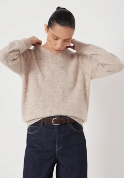 hush Jumpers & Cardigans|Gathered Shoulder Wool Blend Jumper Off White