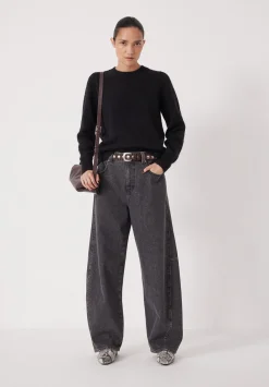 hush Jumpers & Cardigans|Gathered Shoulder Wool Blend Jumper Black