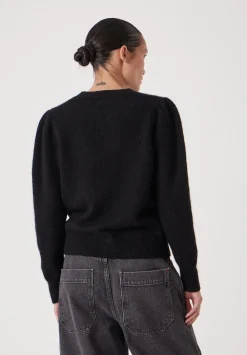 hush Jumpers & Cardigans|Gathered Shoulder Wool Blend Jumper Black
