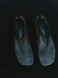 hush Flats|Gem Mesh Flats Black